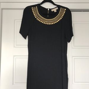 Black Michael Kors Dress with Gold Accents